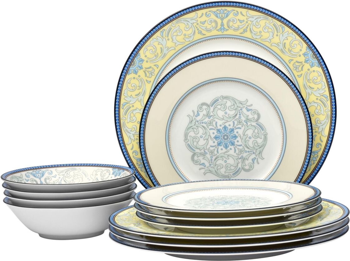 Noritake Menorca Palace 12-pc Dinnerware Set - Blue/yellow