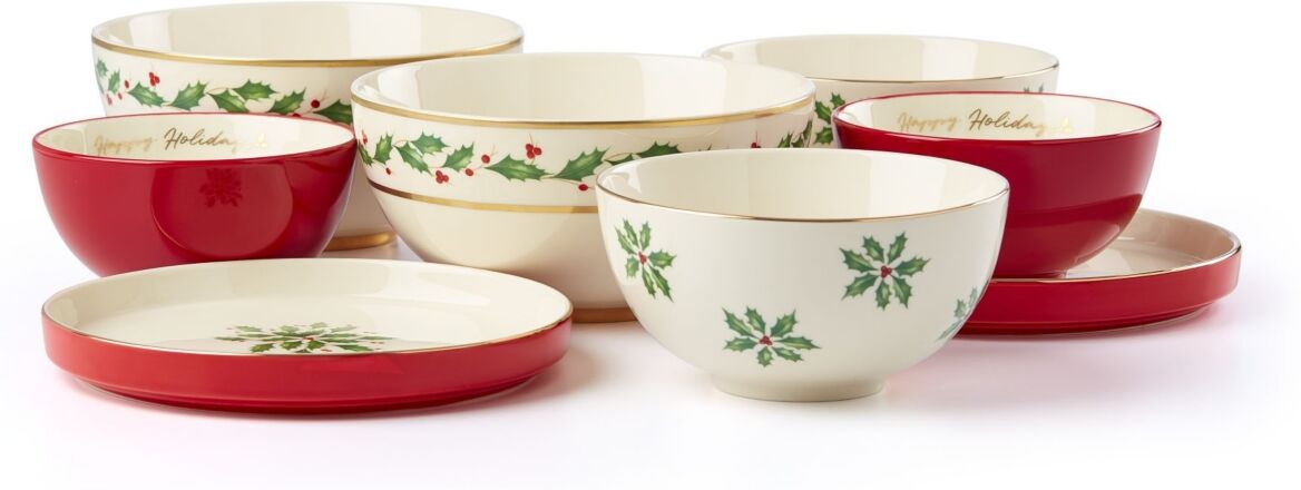 Lenox Holiday Luna Nesting Dinnerware, Set of 8 - Multi and Red