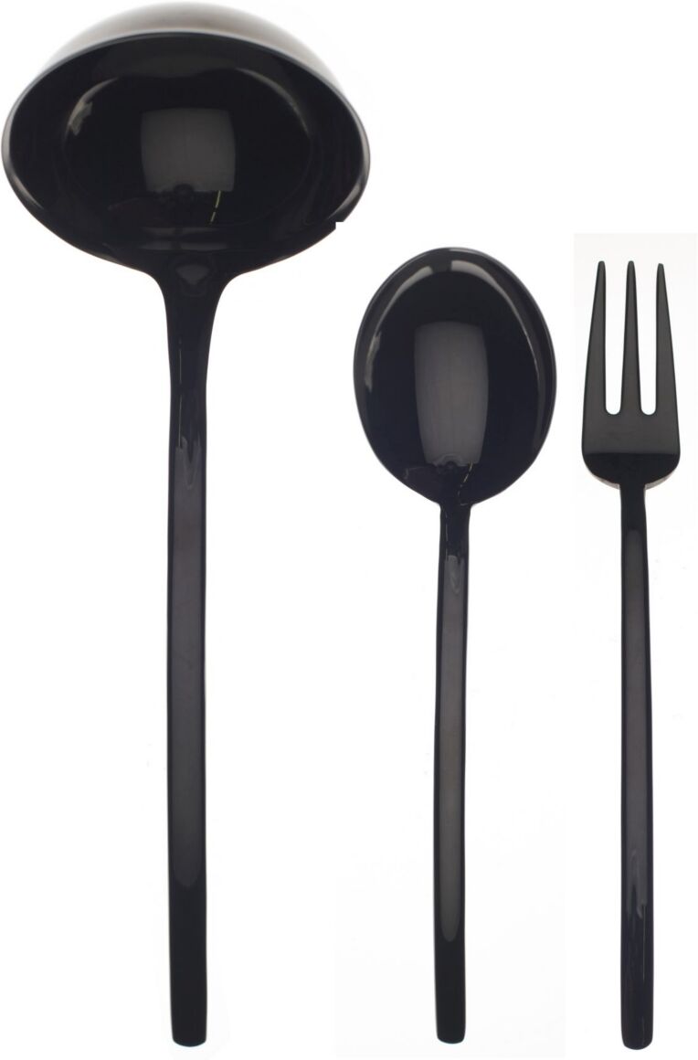 Mepra Due Oro Nero Serving Set, 3 Piece - Black