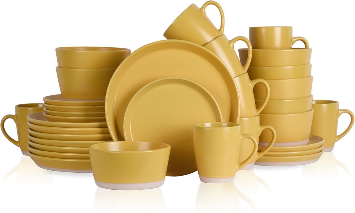 Stone Lain Jules 32 Piece Dinnerware Set, Service for 8 - Yellow