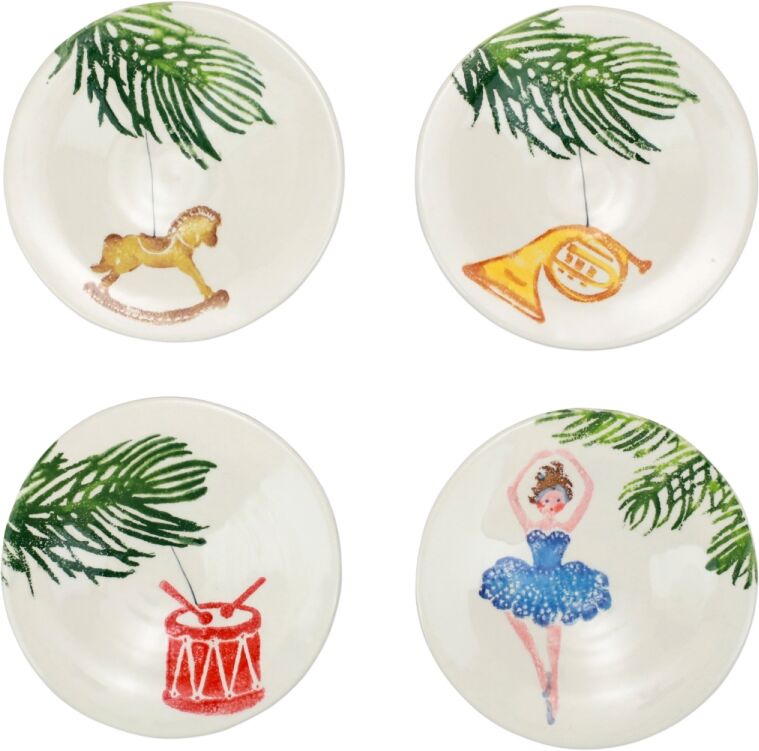 Vietri Nutcrackers Dinnerware Canape Plates, Set of 4 - Assorted