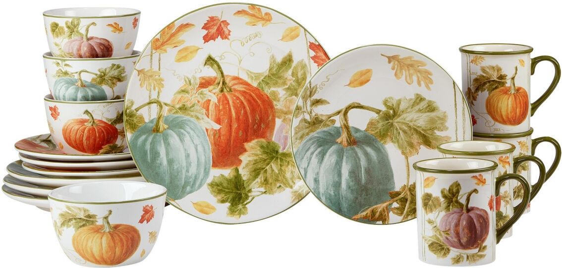 Certified International Autumn Harvest Dinnerware, Set of 16 - Orange