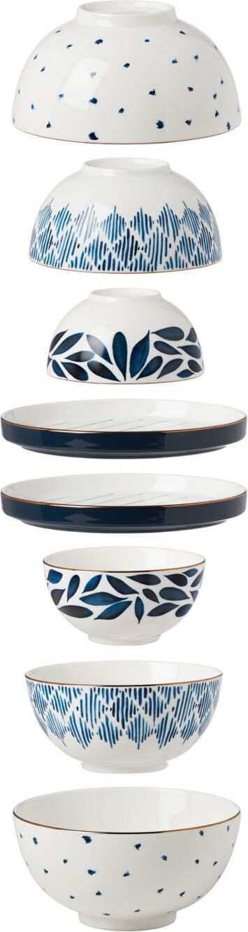 Lenox Blue Bay Luna 8 Pc. Nesting Dinnerware Set - Multi and White