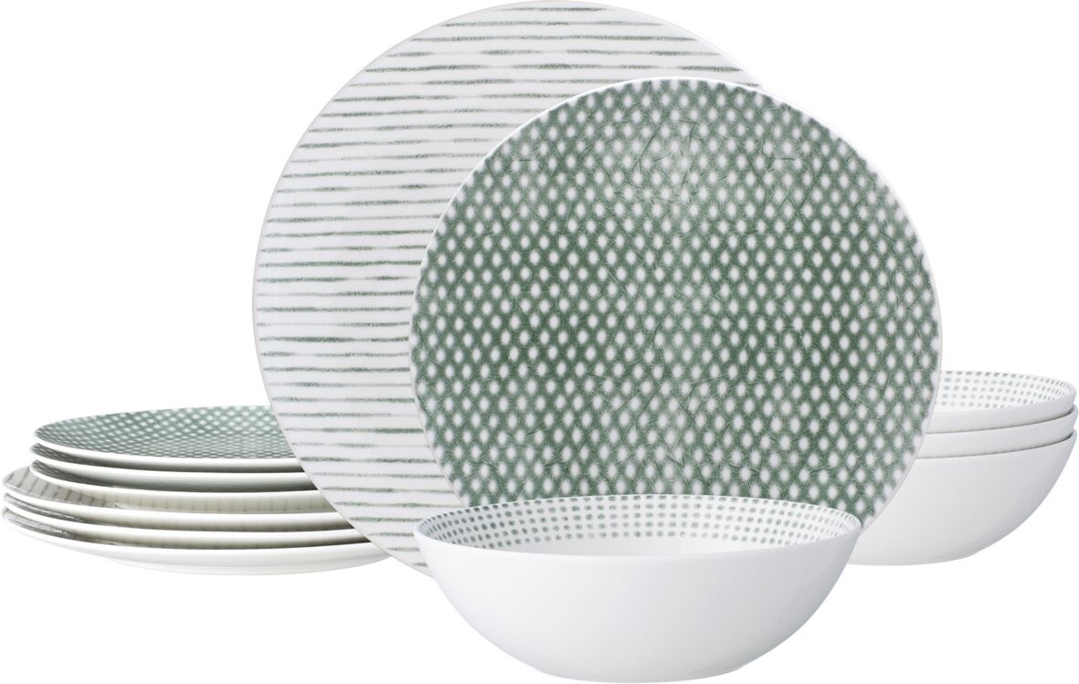 Noritake Hammock Coupe 12-Pc. Dinnerware Set, Service for 4 - Green