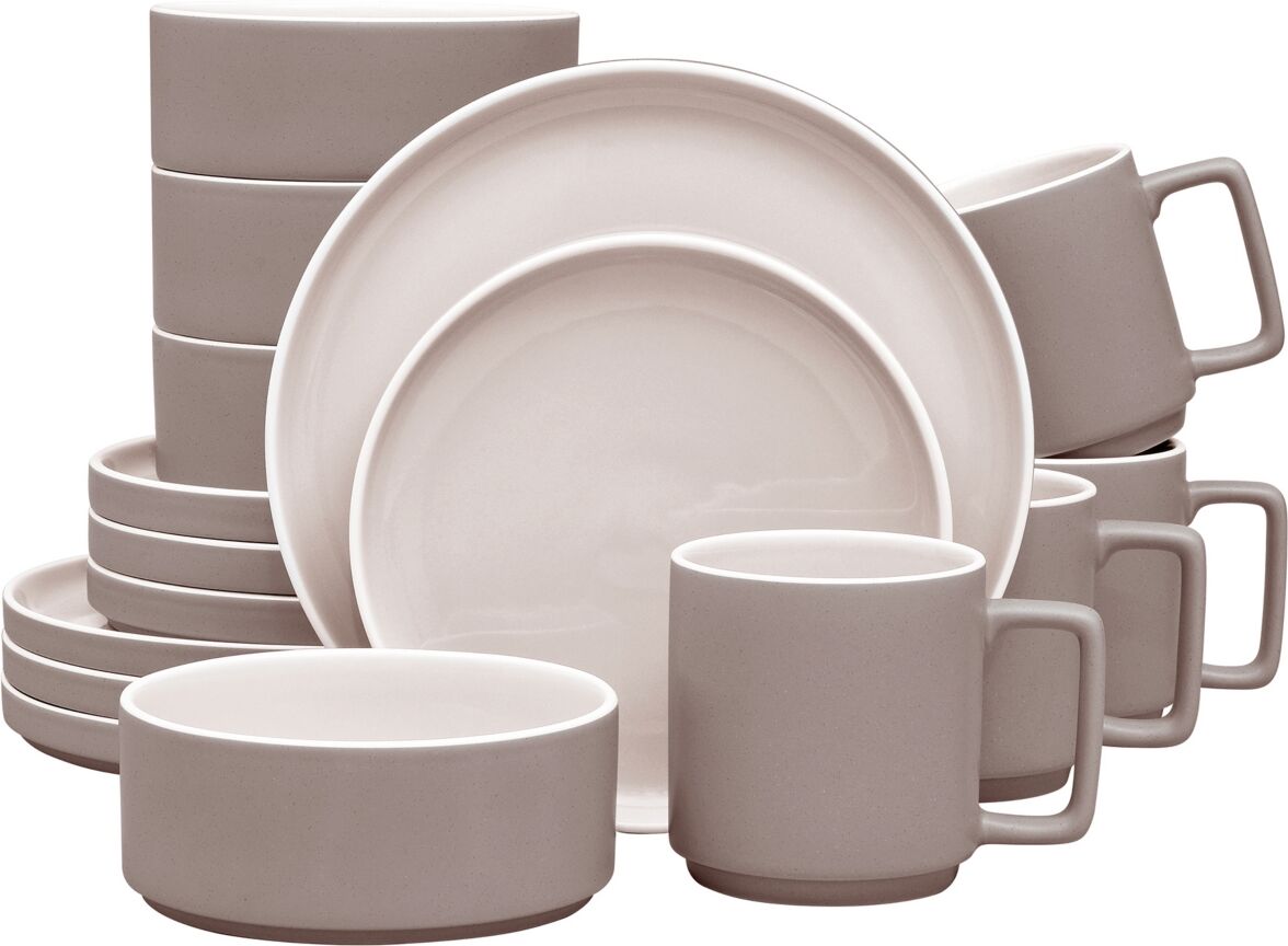 Noritake ColorTrio Stax 16 Piece Dinnerware Set, Service for 4 - Clay