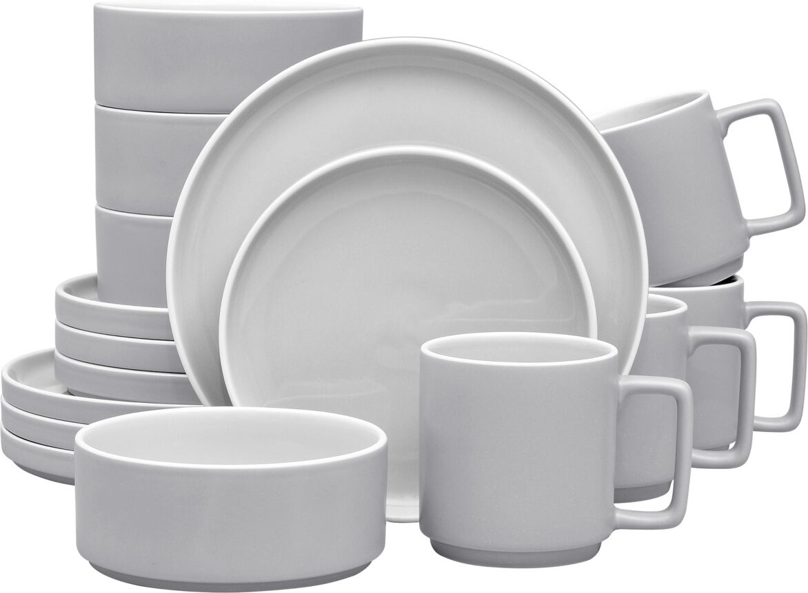 Noritake ColorTrio Stax 16 Piece Dinnerware Set, Service for 4 - Slate