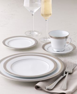 Mikasa Noritake Crestwood Platinum Dinnerware Schott Zwiesel Pure Glassware Mikasa Regent Bead Flatware