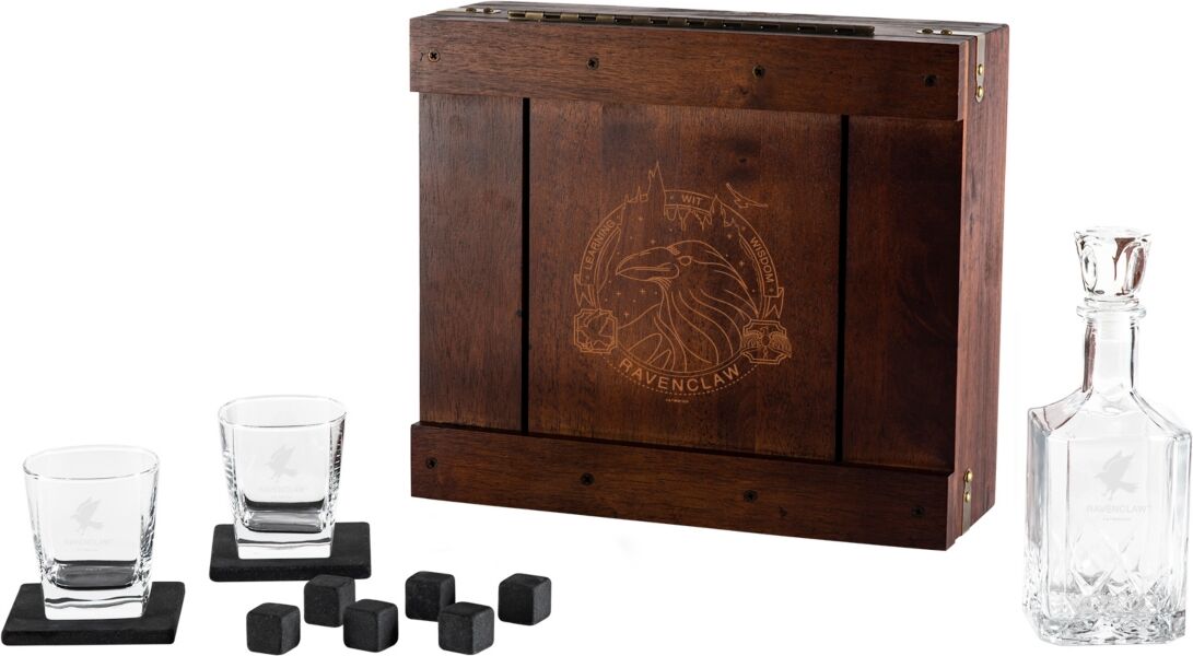 Legacy Harry Potter Ravenclaw Whiskey Box Gift 12 Piece Set with Decanter - Oak