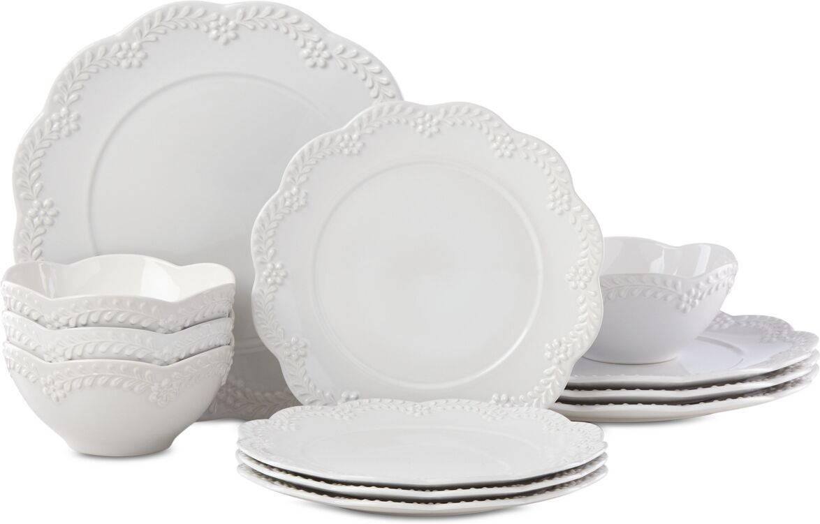 Lenox Chelse Muse Floral 12-Pc. Dinnerware Set, Service for 4 - White