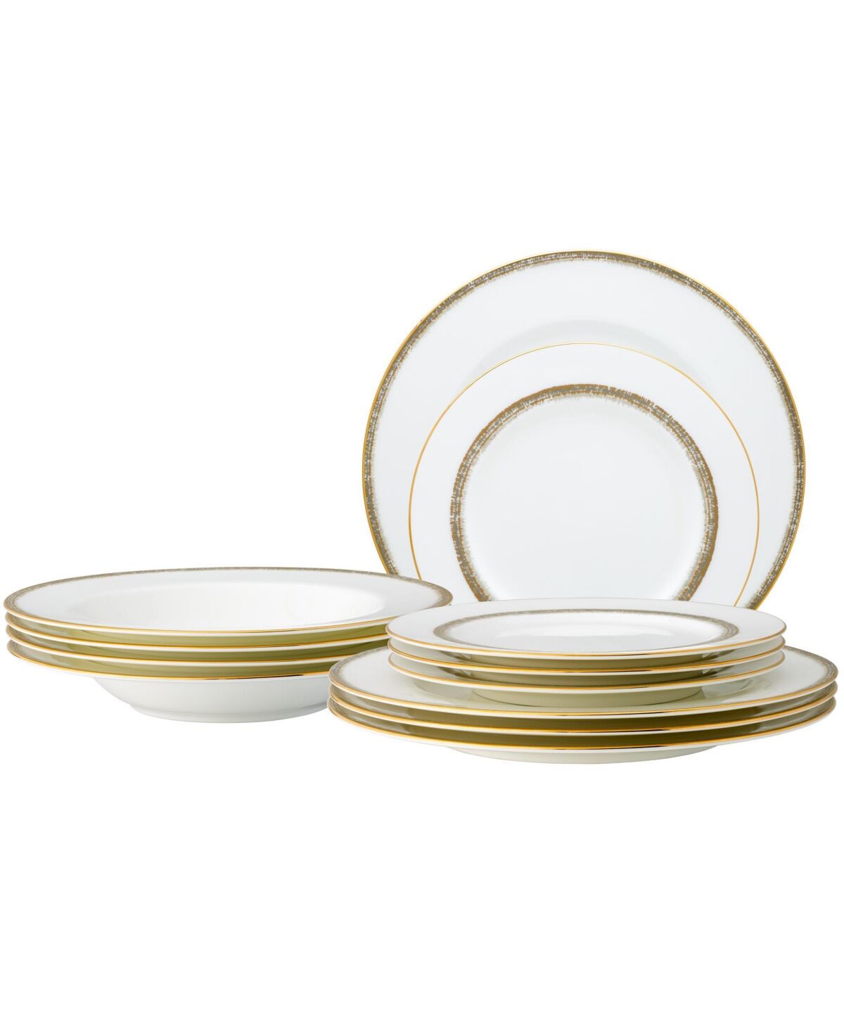 Noritake Haku 12 Pc Dinnerware Set - White And Gold