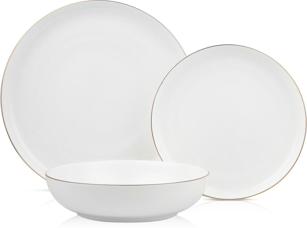 Stone Lain Gabrielle 24 Piece Dinnerware Set, Service for 8 - White and Gold