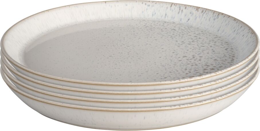 Denby Kiln Dinner Plate Set of 4, Service for 4 - White, Tan