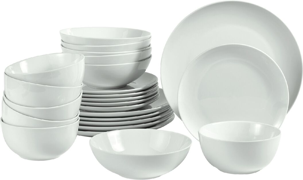 over&back Simply White Coupe Dinnerware 24-pc Set, Service for 6 - White