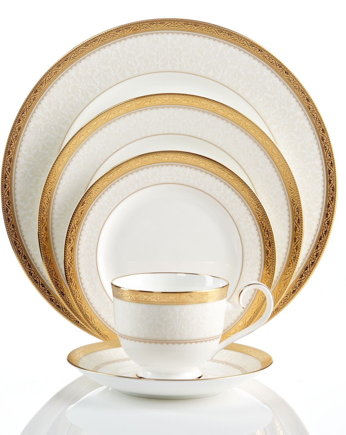 Noritake Dinnerware, Odessa Gold 5 Piece Place Setting