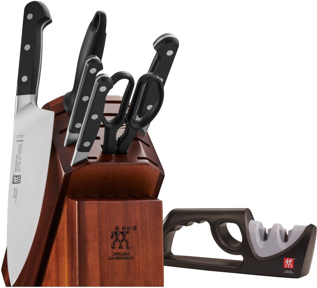 Zwilling J.a. Henckels Pro 7-Pc. Cutlery Set with Bonus Sharpener - Stainless Steel/black