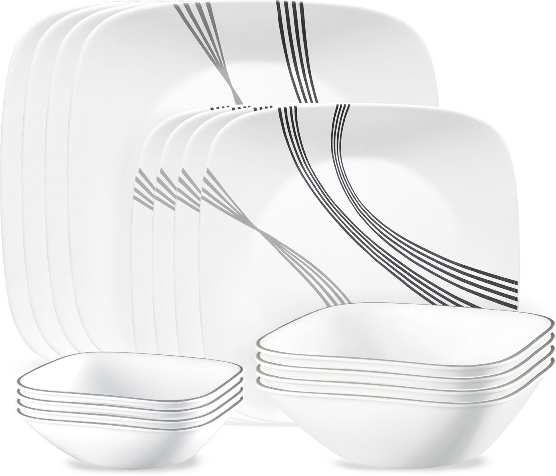 Corelle Urban Arc 16 Piece Dinnerware Set, Service for 4 - White