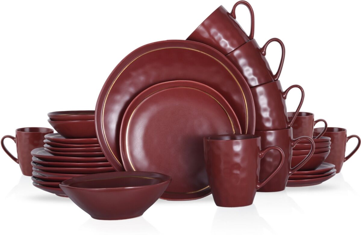 Stone Lain Clara 32 Piece Dinnerware Set, Service for 8 - Burgundy