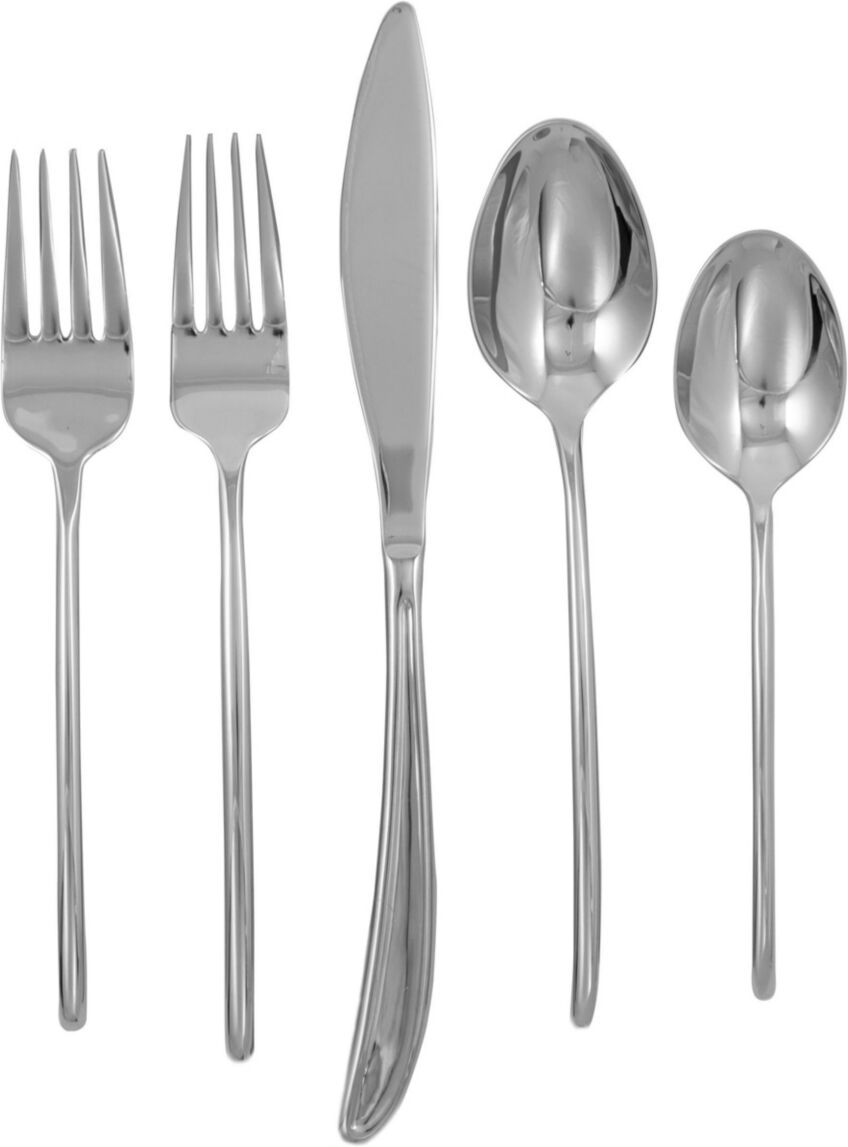 Ginkgo Flight Flatware 20 Piece Set, Service for 4 - Silver