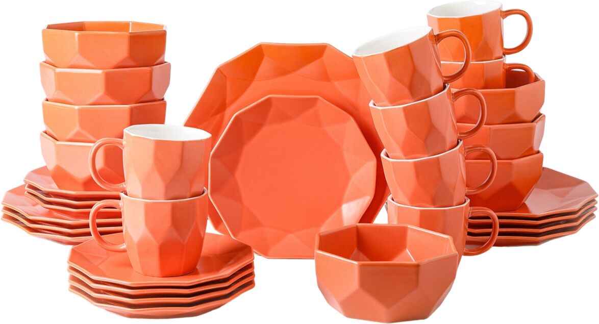 Stone Lain Jamie 32 Piece Dinnerware Set, Service for 8 - Orange