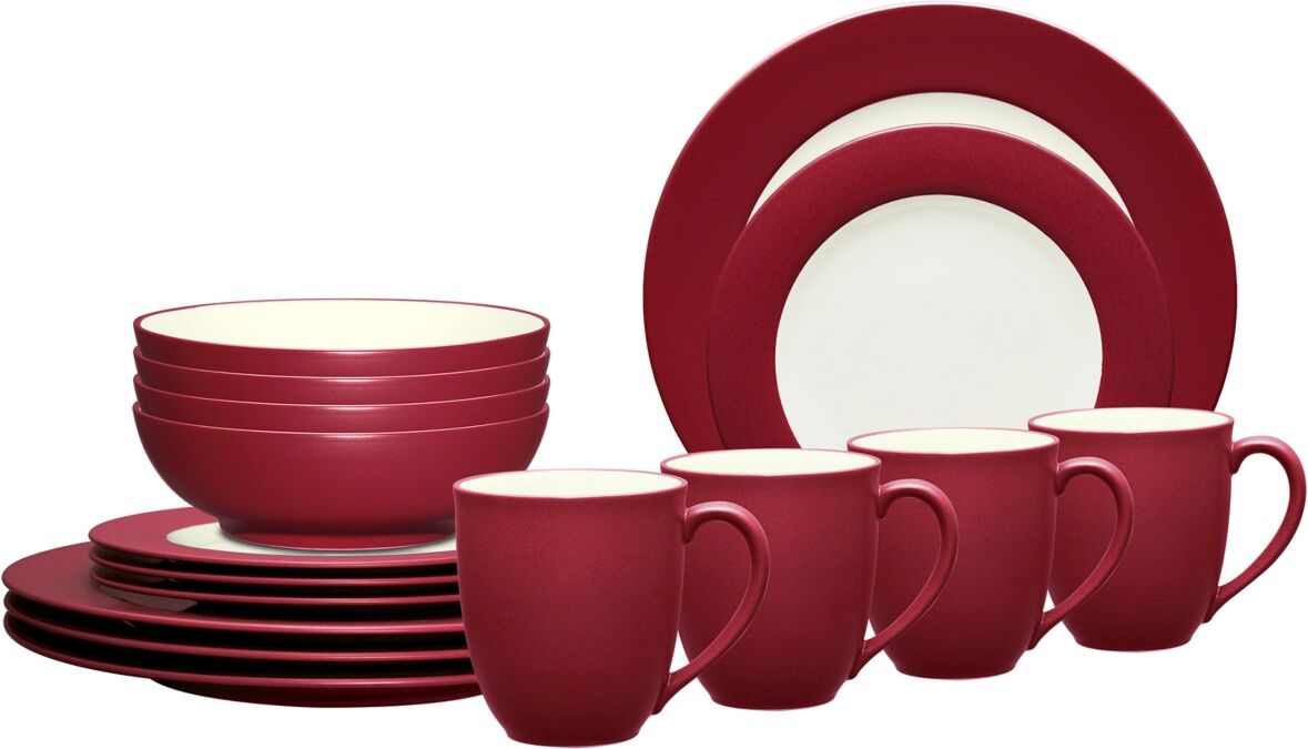 Noritake Colorwave Rim 16-Pc. Dinnerware Set, Service for 4 - Raspberry