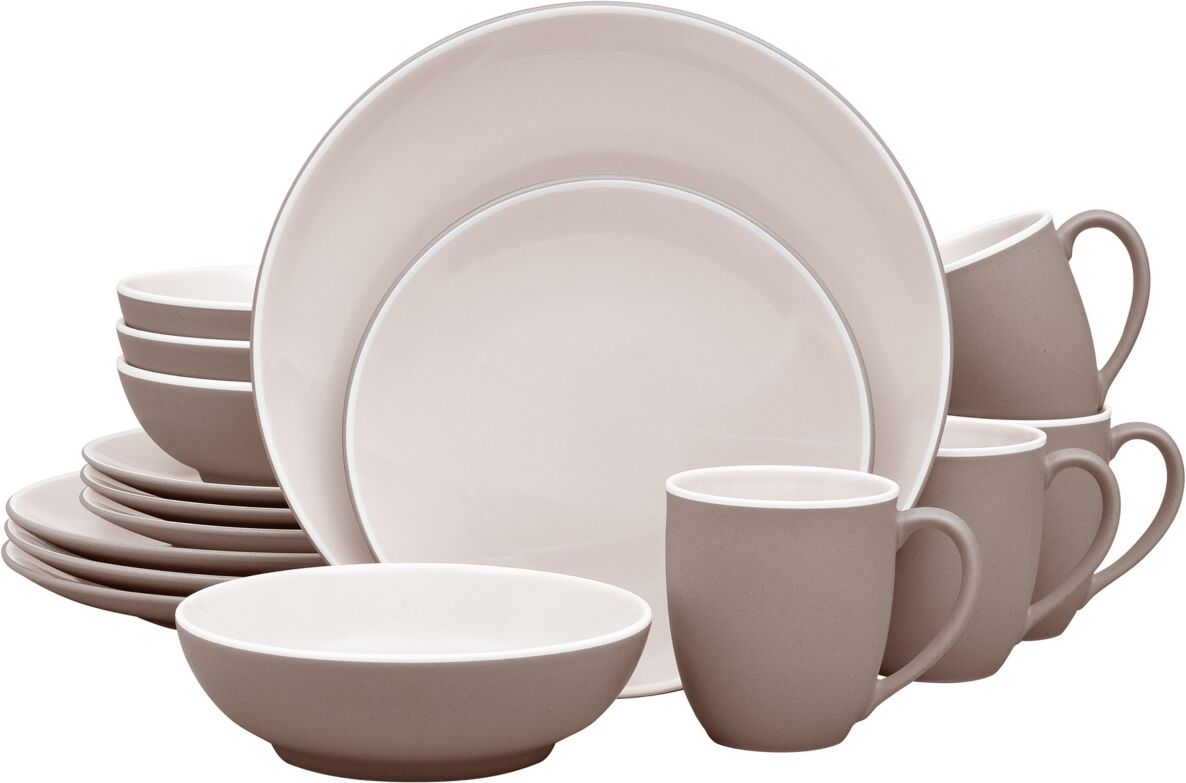 Noritake ColorTrio Coupe 16 Piece Dinnerware Set, Service for 4 - Clay