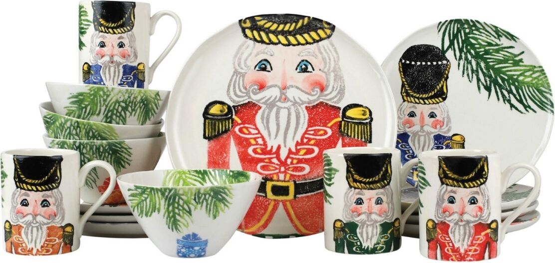 Vietri Nutcrackers 16 Pc Dinnerware Set, Service for 4 - Assorted