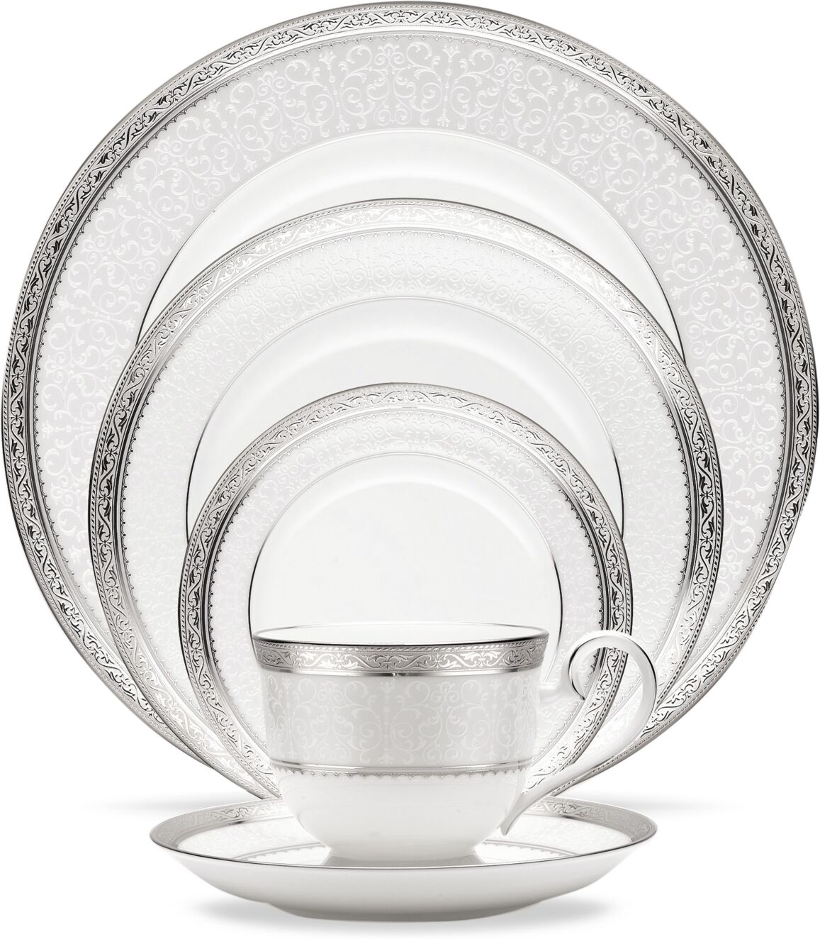 Noritake Dinnerware, Odessa Platinum 5 Piece Place Setting