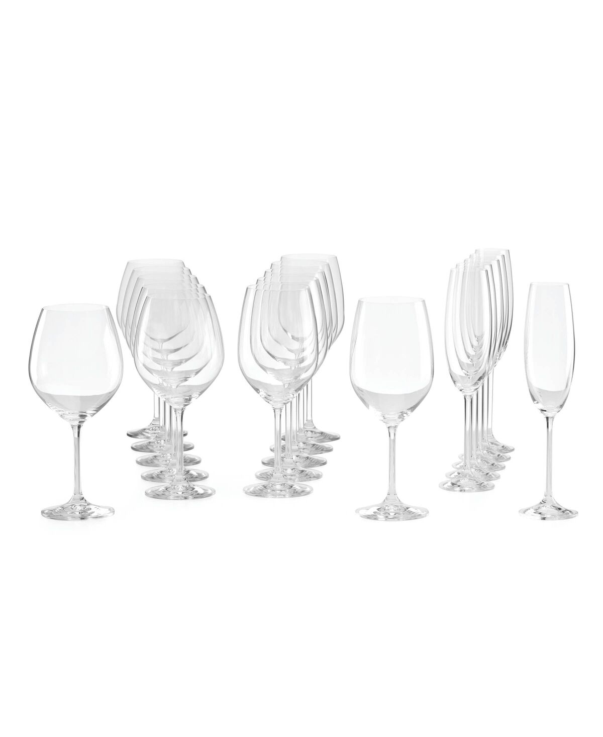 Lenox Tuscany Classics Assorted Stemmed Glasses, Set of 18 - Clear