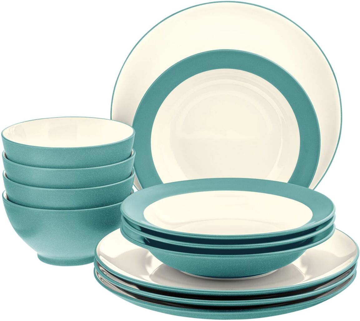 Noritake Colorwave Coupe 12-Piece Dinnerware Set, Service for 4, Created for Macy's - Turquoise