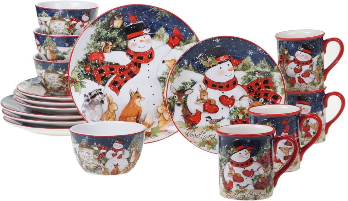 Certified International Magic of Christmas Snowman 16 Piece Dinnerware Set - Open Miscellaneous