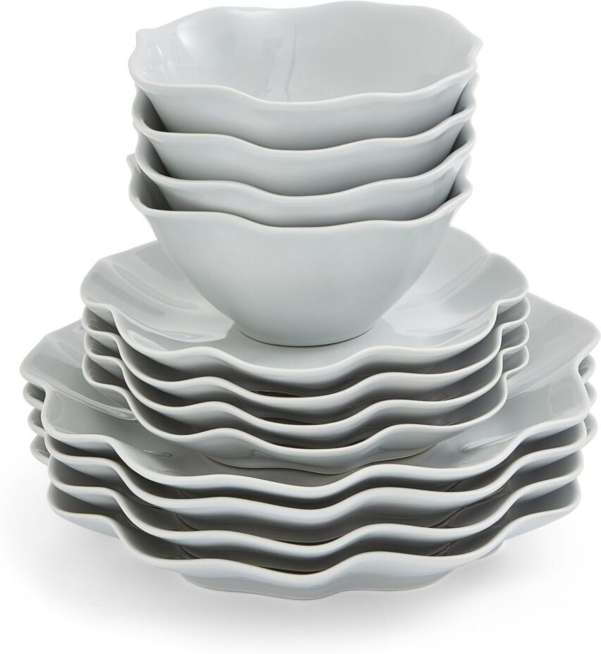 Portmeirion Sophie Conran Floret 12 Piece Dinnerware Set, Service for 4 - Gray