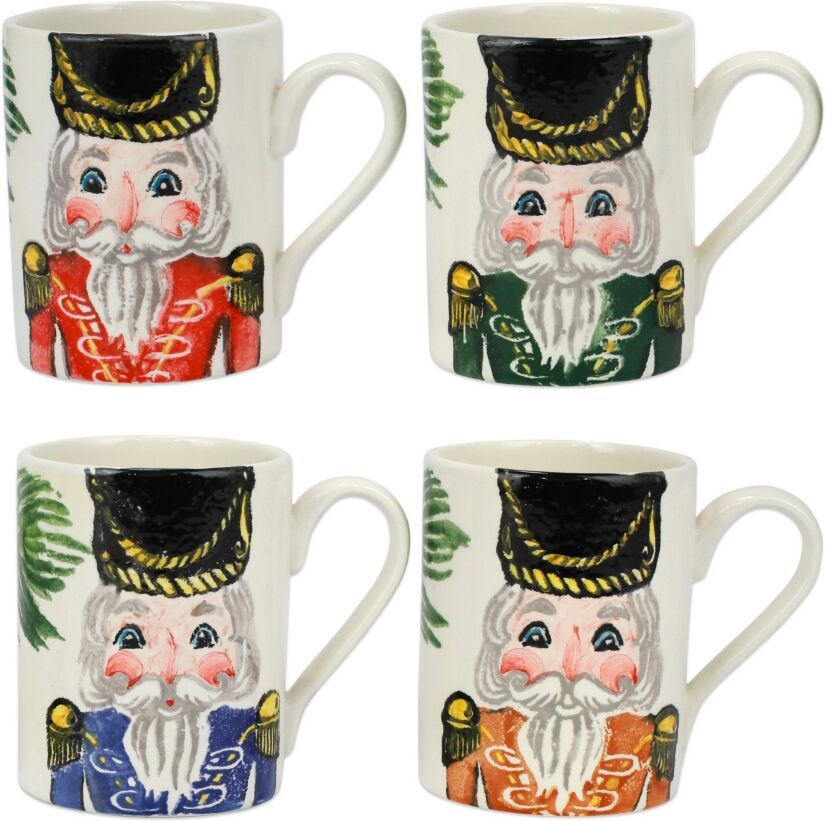 Vietri Nutcrackers Mugs, Set of 4 - Assorted