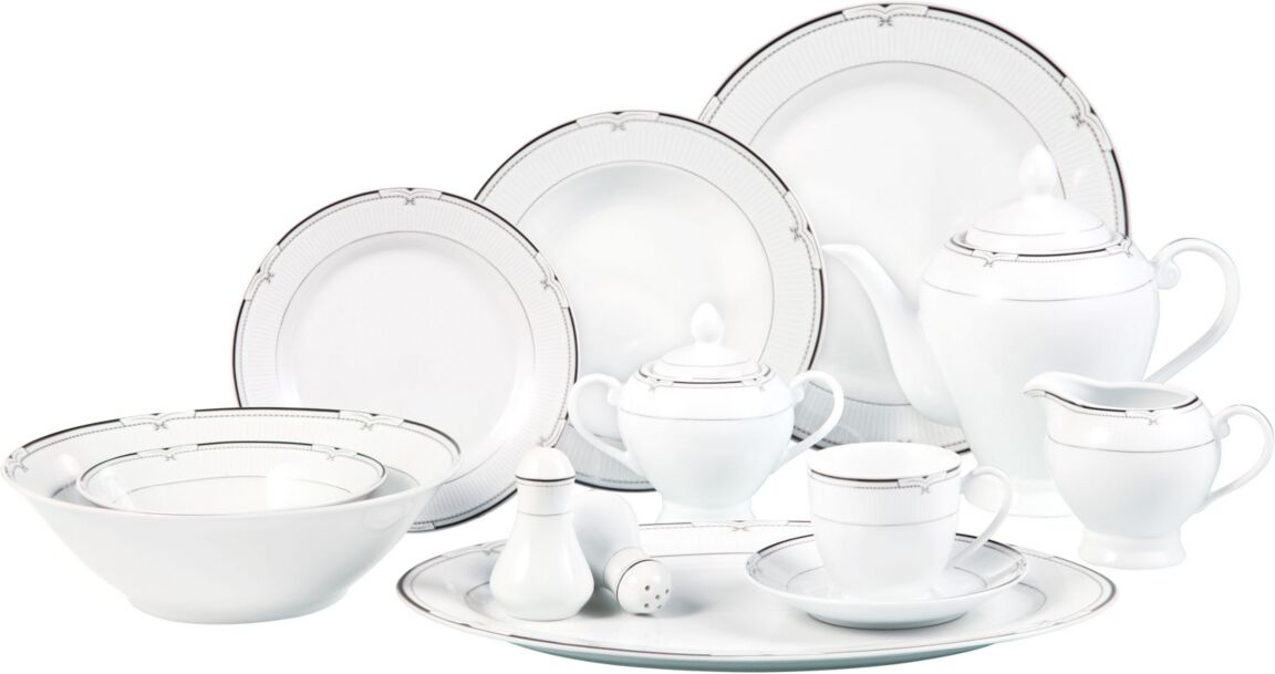 Lorren Home Trends Rio 57-Pc. Dinnerware Set, Service for 8 - Black