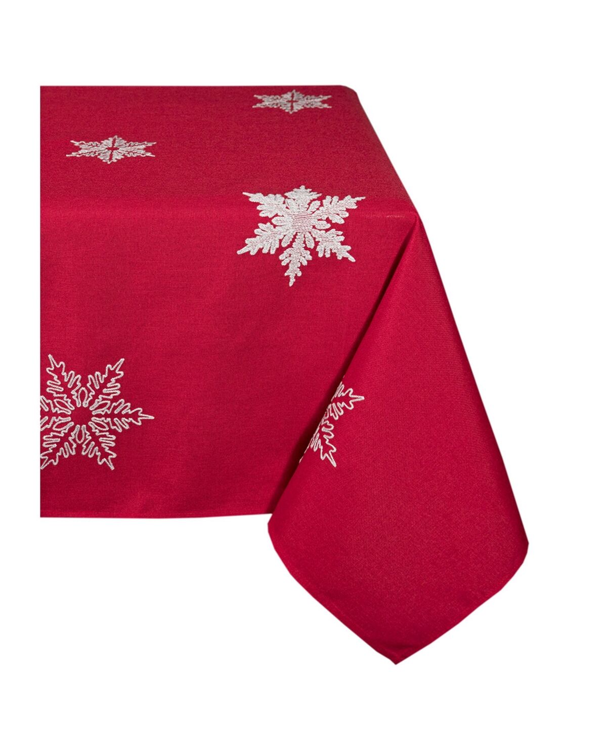 Xia Home Fashions Glisten Snowflake Embroidered Christmas Tablecloth, 70
