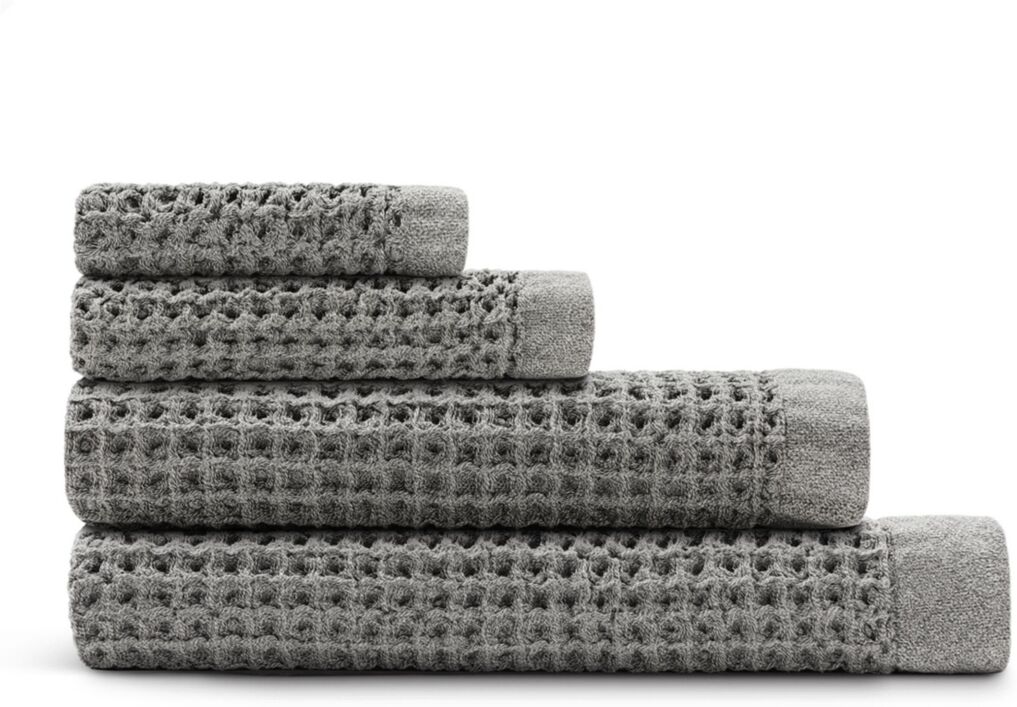 Onsen Waffle Complete Towels Set - Dark Grey