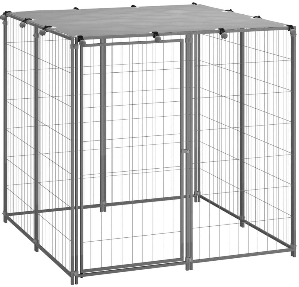 vidaXL Dog Kennel Silver 43.3