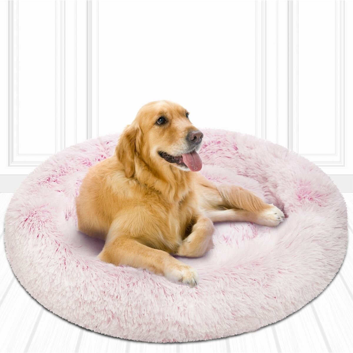 Friends Forever Coco Faux Fur Self Warming Indoor Round Donut Cuddler - Pink