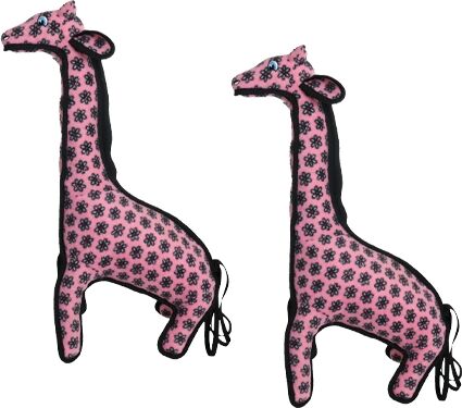 Tuffy Zoo Giraffe Pink , 2-Pack Dog Toys - Pink