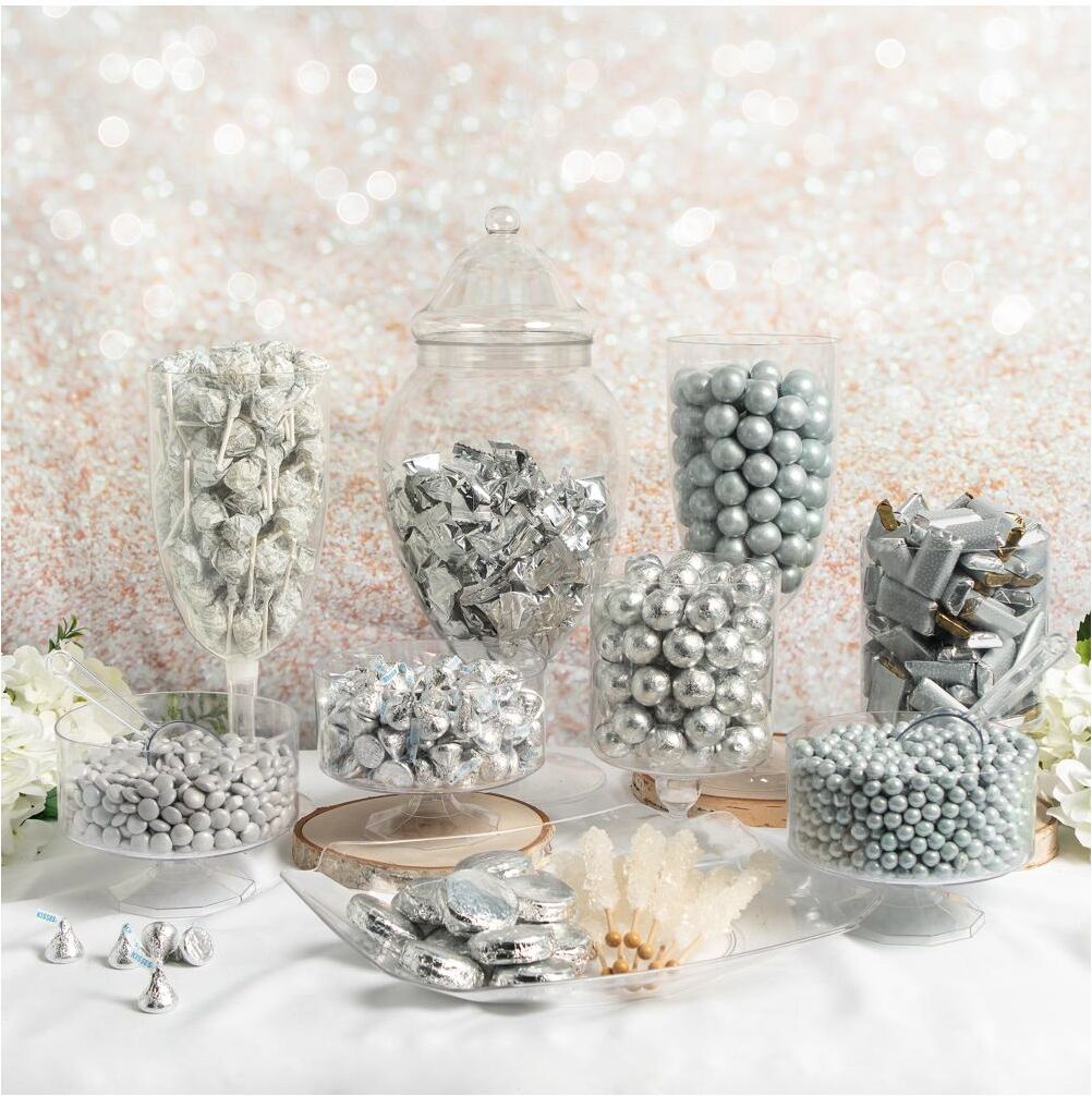 Candy 14 lbs+ Premium Silver Candy Buffet (Feeds 24-36) - Silver