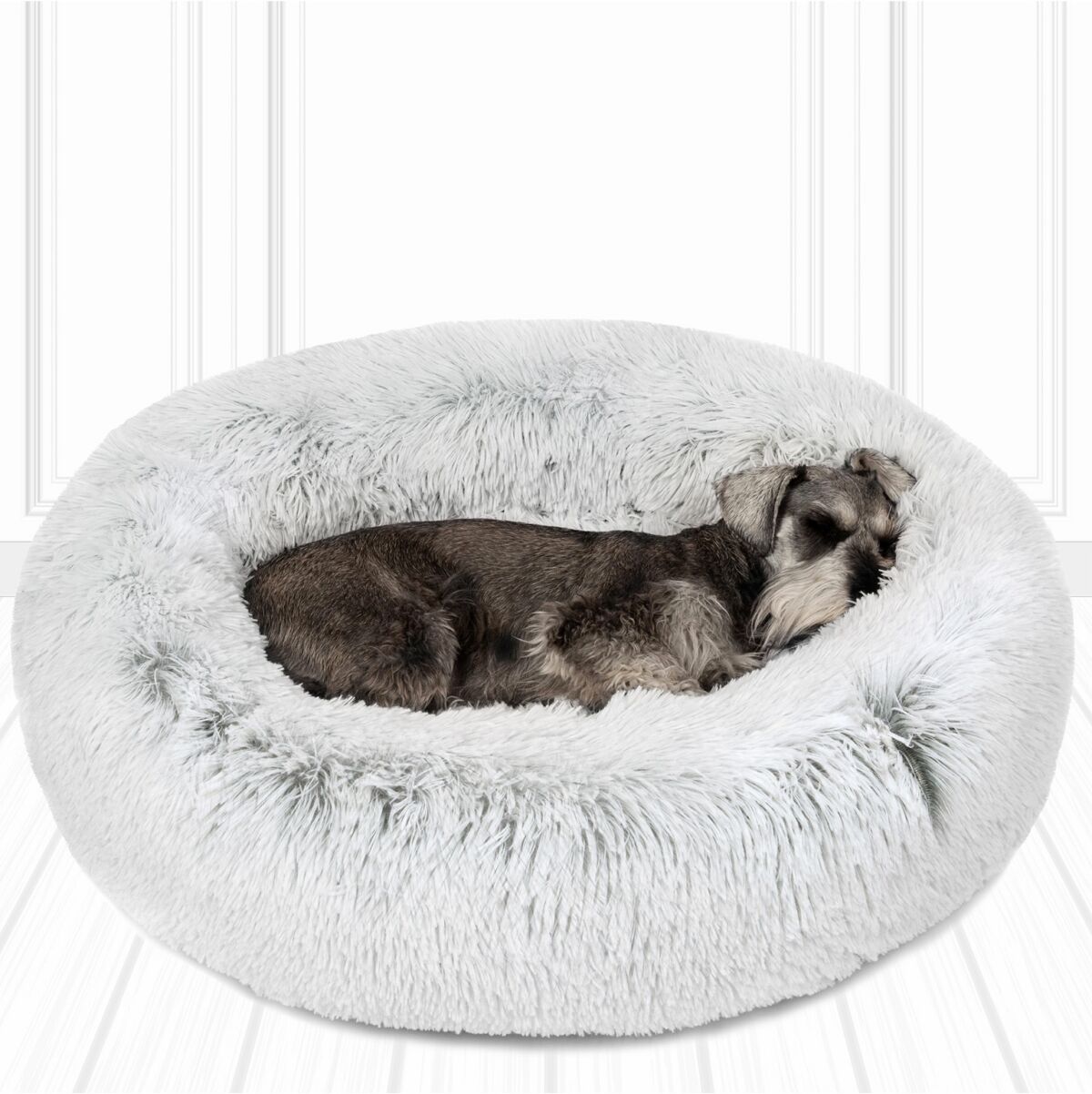 Friends Forever Coco Faux Fur Self Warming Indoor Round Donut Cuddler - Ivory