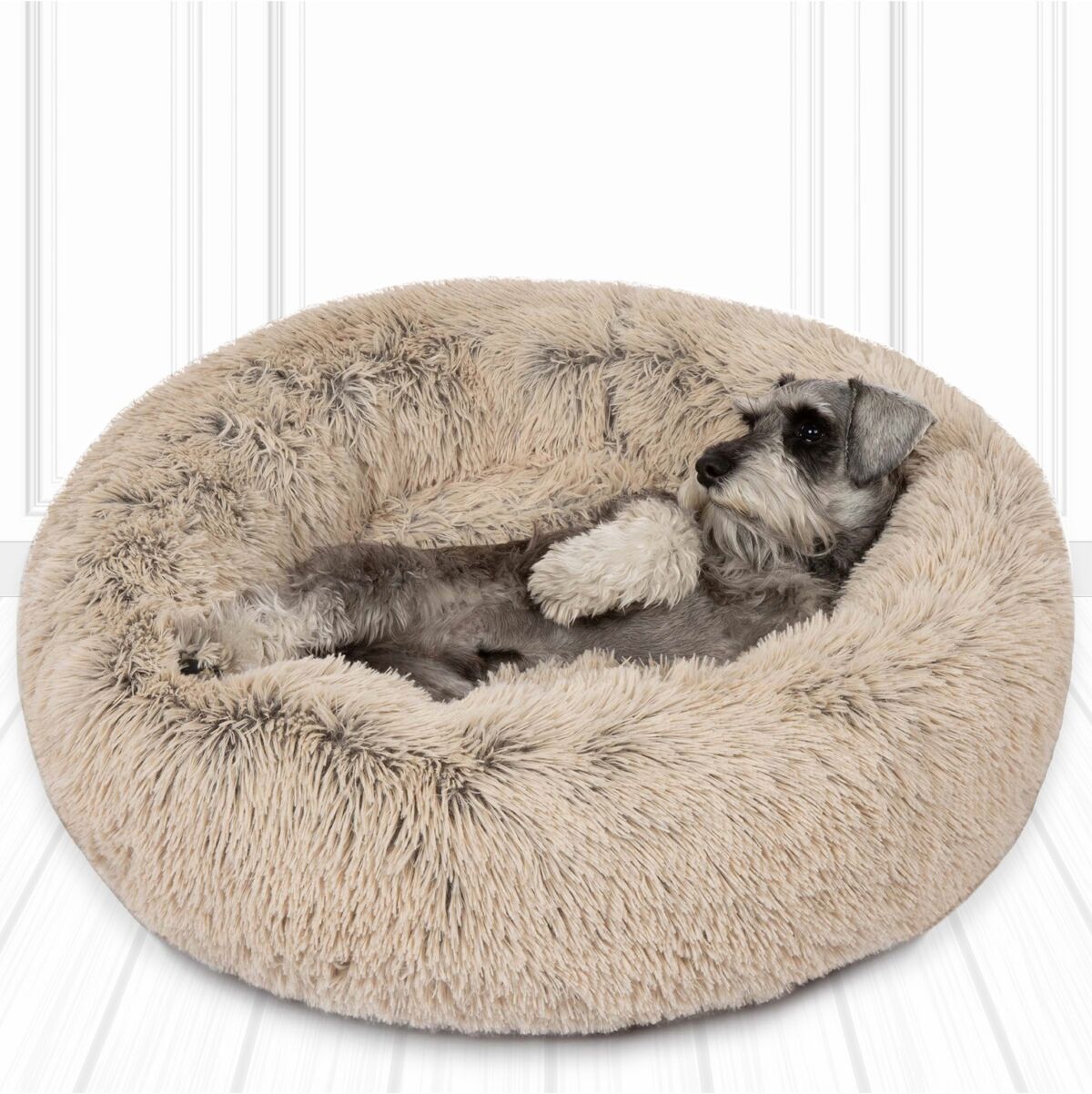 Friends Forever Coco Faux Fur Self Warming Indoor Round Donut Cuddler - Tan