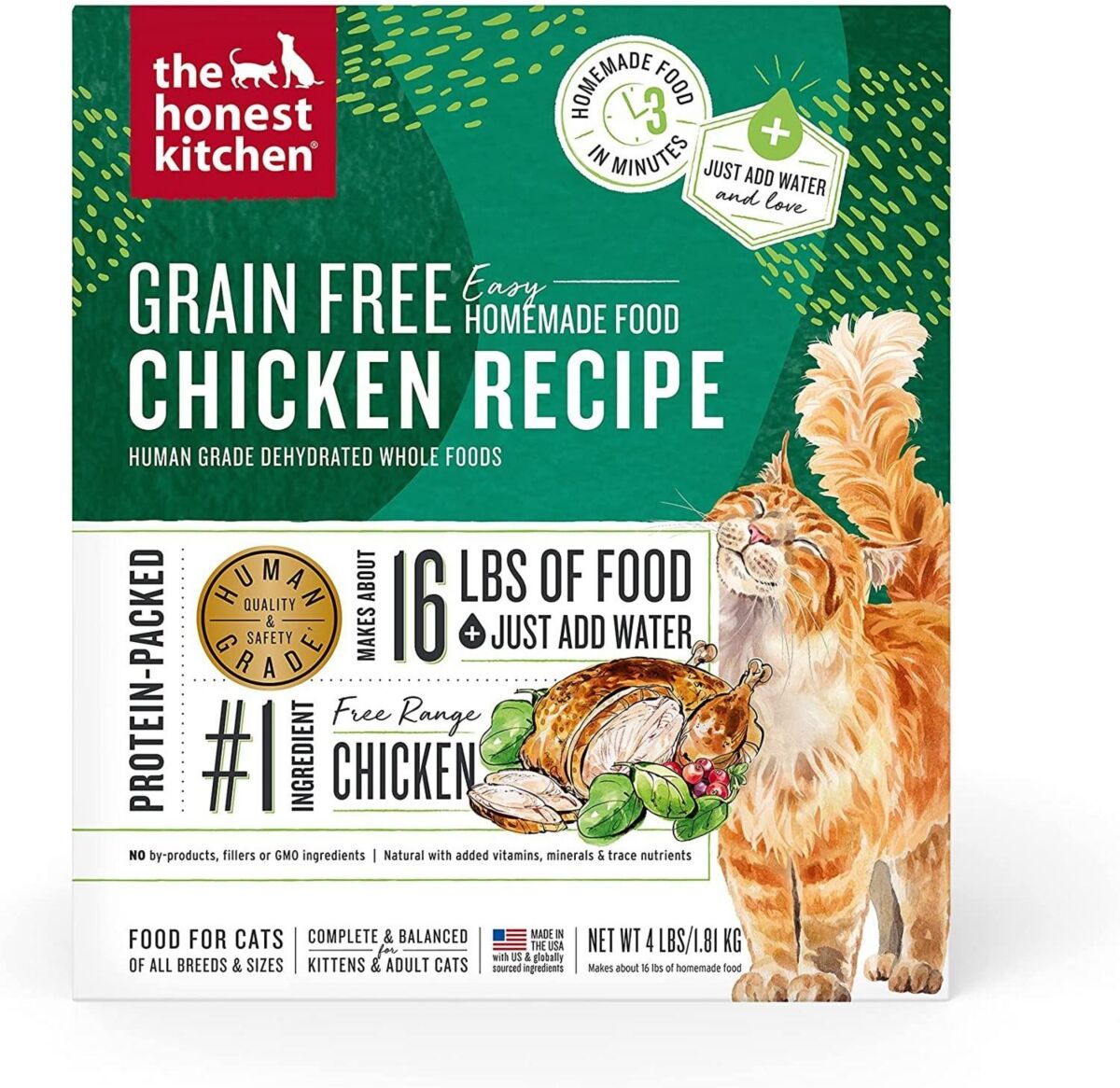 The Honest Kitchen - Cat Food Green Free Chicken - Case of 8-4 Lb