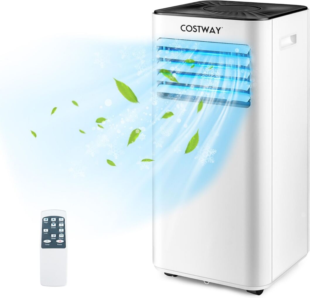 Costway Portable Air Conditioner 10000 Btu Evaporative Air Cooler Dehumidifier - White