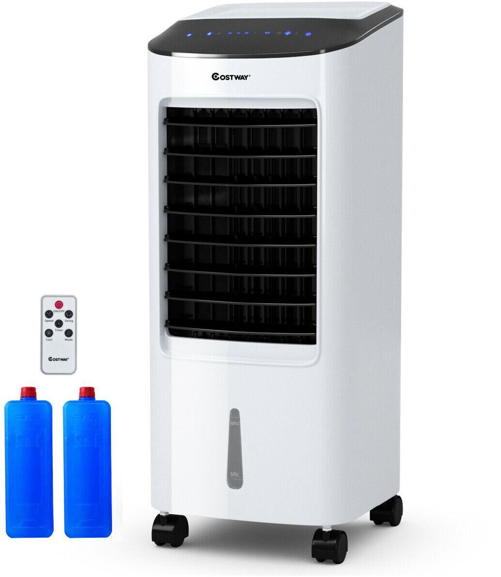 Costway Evaporative Portable Air Cooler Fan & Humidifier with Filter Remote Control - White