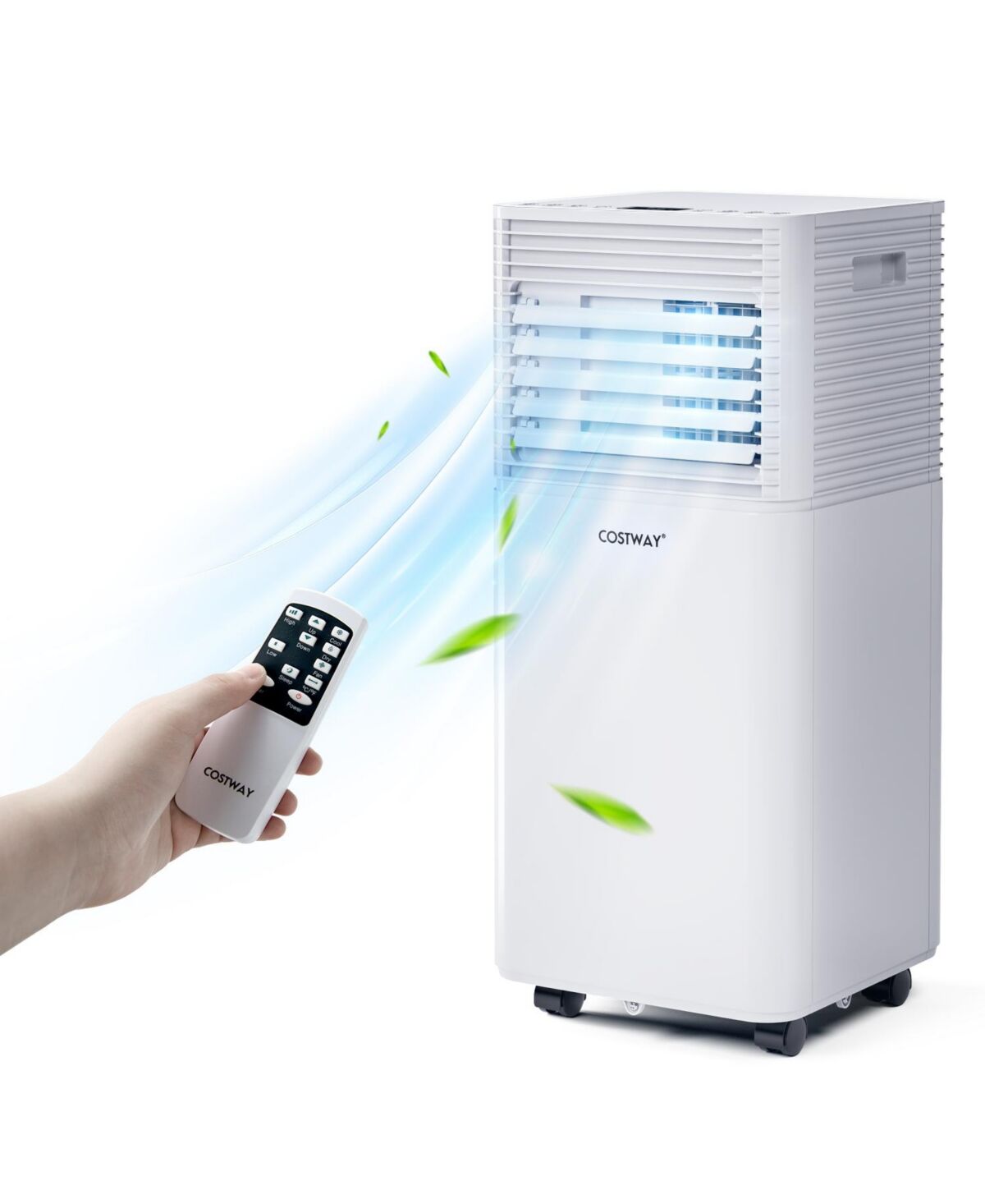 Costway 10000 Btu Portable Air Conditioner 3-in-1 Air Cooler w/Dehumidifier & Fan Mode - White