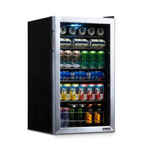 Newair 126 Can Freestanding Beverage Fridge in Stainless Steel with Adjustable Shelves - Stainless steel