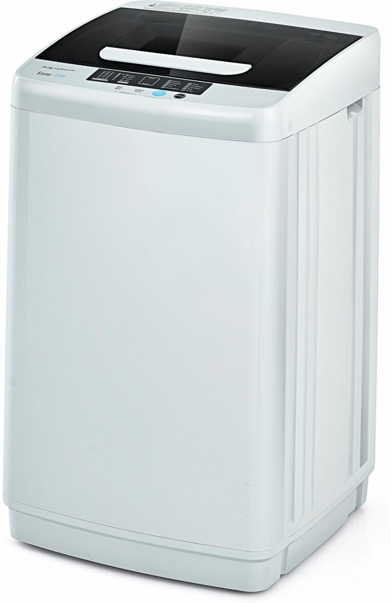 Costway Portable Full-Automatic Laundry Washing Machine 8.8lbs - White