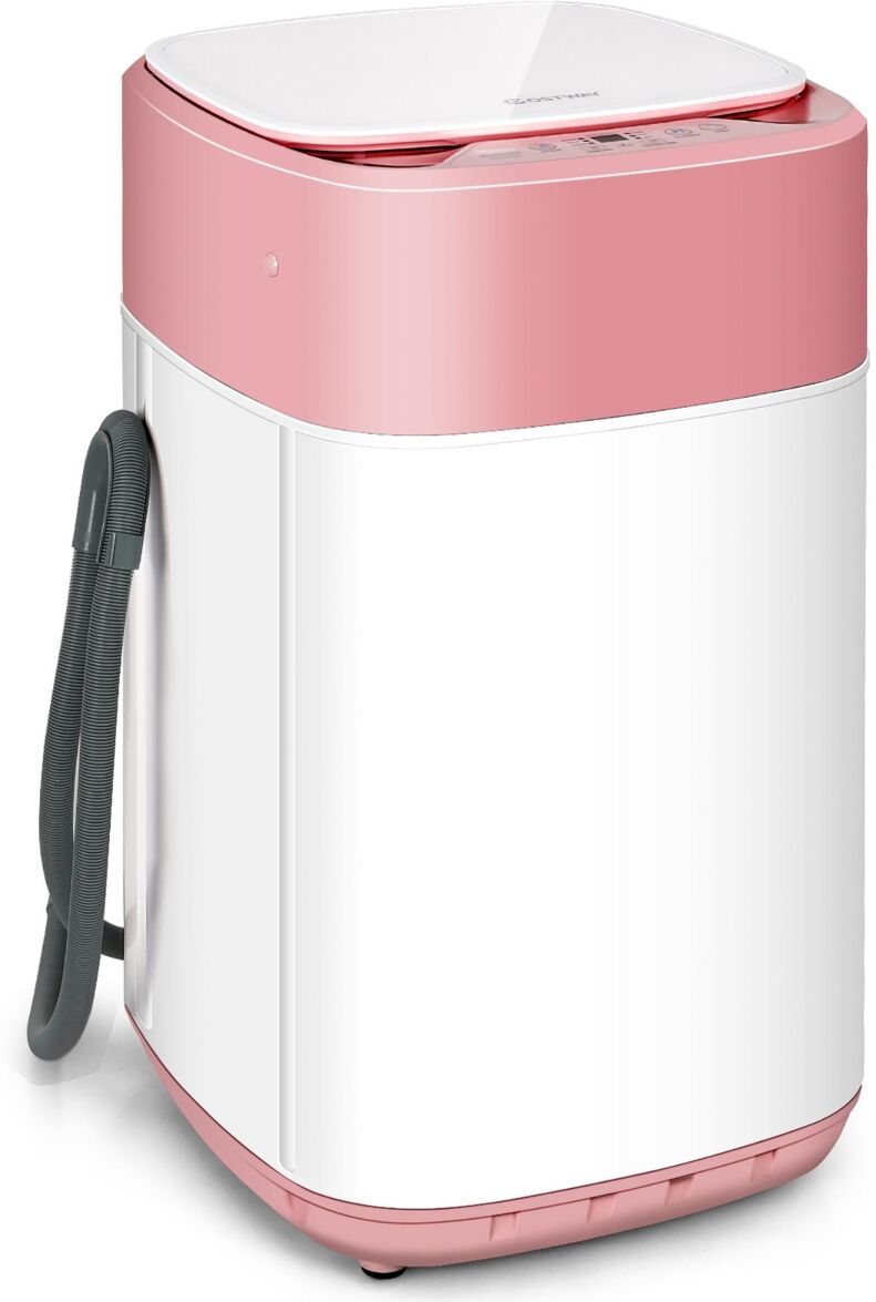 Costway 8lbs Portable Fully Automatic Washing Machine W/ Drain Pump - Pink