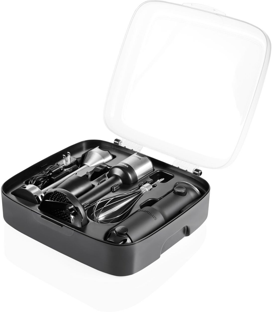 Chefman Cordless Hand Blender with Storage Case Accessories - Black