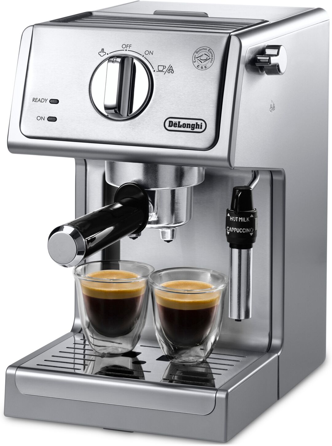 DeLonghi 15-Bar Espresso Machine with Frother - Silver